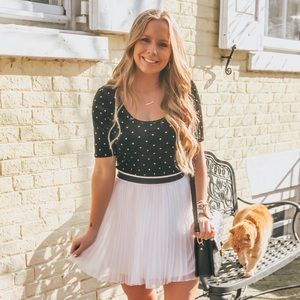 Black and white polka dot Velvet Top